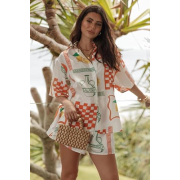 Stylish Y2K 2 Piece Printed Shorts Set for Women
