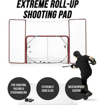 Better Hockey Portable Roll-Up Shooting Pad - Real Ice Feel, Large Size 4x8.5