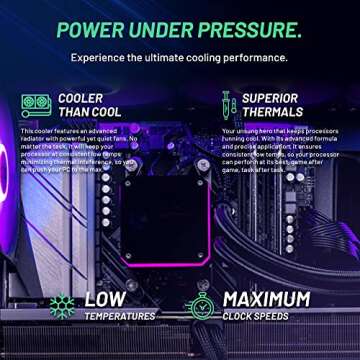 Skytech Gaming Azure Gaming PC Desktop – AMD Ryzen 7 7700X 4.5 GHz, NVIDIA RTX 4070, 1TB NVME SSD, 32GB DDR5 RAM RGB, 650W Gold PSU, 360mm AIO, 11AC Wi-Fi, Windows 11 Home 64-bit,Black