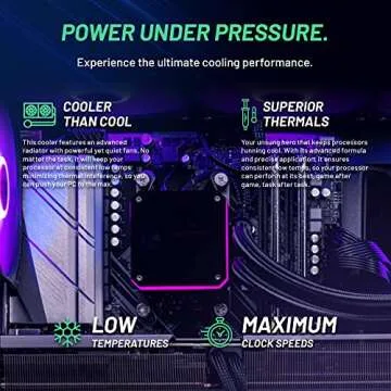 Skytech Gaming Azure Gaming PC Desktop – AMD Ryzen 7 7700X 4.5 GHz, NVIDIA RTX 4070, 1TB NVME SSD, 32GB DDR5 RAM RGB, 650W Gold PSU, 360mm AIO, 11AC Wi-Fi, Windows 11 Home 64-bit,Black