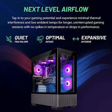 Skytech Gaming Azure Gaming PC Desktop – AMD Ryzen 7 7700X 4.5 GHz, NVIDIA RTX 4070, 1TB NVME SSD, 32GB DDR5 RAM RGB, 650W Gold PSU, 360mm AIO, 11AC Wi-Fi, Windows 11 Home 64-bit,Black