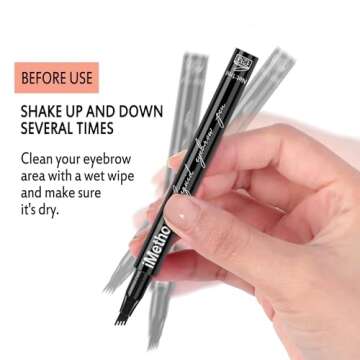 iMethod Eyebrow Pen - iMethod Eyebrow Pencil with a Micro-Fork Tip Applicator Creates Natural Looking Brows Effortlessly and Stays on All Day, Brown