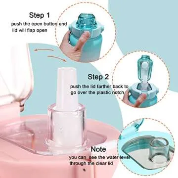 Large Motivational Water Bottle with Straw Time Marker BPA Free for Sport and Fitness (Pink Blue, 64 Oz / Half Gallon)