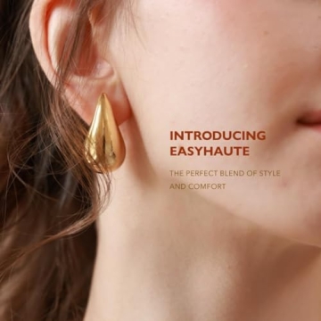 Lightweight Gold Hoop Earrings for Women - Fashionable & Hypoallergenic
