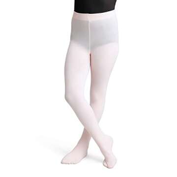 Capezio girls Ultra Soft Self Knit Waistband Footed athletic dance tights, Ballet Pink, One Size US(...