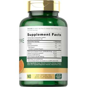 Carlyle Tropical Papaya Enzyme Tablets | Vegetarian, Non-GMO, Gluten Free Formula | Tropical Flavor