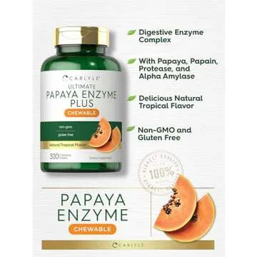 Carlyle Papaya Enzyme Chewable Tablets for Digestion