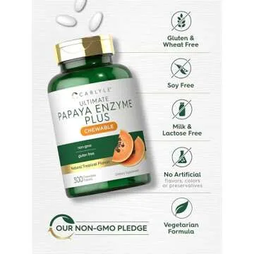 Carlyle Papaya Enzyme Chewable Tablets for Digestion