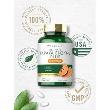 Carlyle Papaya Enzyme Chewable Tablets for Digestion
