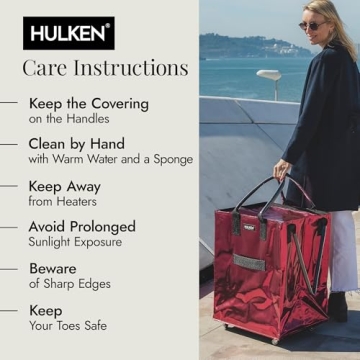 HULKEN Cosmic Red Large Rolling Tote Bag on Wheels