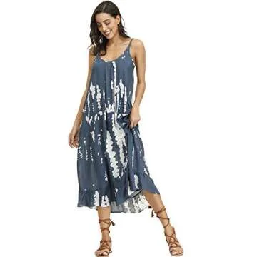 BUENOS NINOS Women's Bohemian Maxi Dress with Pockets
