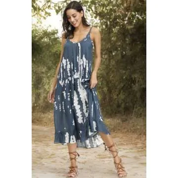 BUENOS NINOS Women's Bohemian Maxi Dress with Pockets