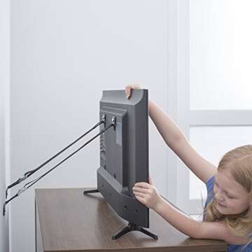The Baby Lodge TV and Furniture Anti Tip Straps - Safety Furniture Wall Anchors for Baby Proofing Fl...
