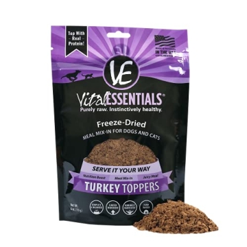 Vital Essentials Freeze Dried Turkey Toppers for Dogs & Cats
