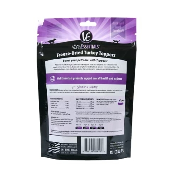 Vital Essentials Freeze Dried Turkey Toppers for Dogs & Cats