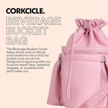Corkcicle Beverage Bucket Cooler Bag, Orchid, 10.5” x 12” – Keep Cool with Portable Bucket Bag...