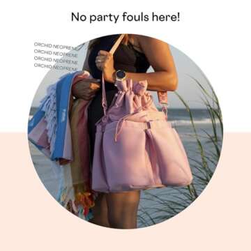 Corkcicle Beverage Bucket Cooler Bag, Orchid, 10.5” x 12” – Keep Cool with Portable Bucket Bag – Transforms Into Ice Bucket with All Day Insulation