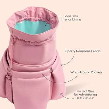 Corkcicle Beverage Bucket Cooler Bag, Orchid, 10.5” x 12” – Keep Cool with Portable Bucket Bag – Transforms Into Ice Bucket with All Day Insulation