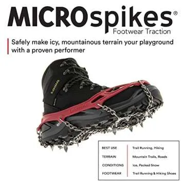 Kahtoola MICROspikes Footwear Traction - Ultimate Winter Hiking Gear in Red - Medium