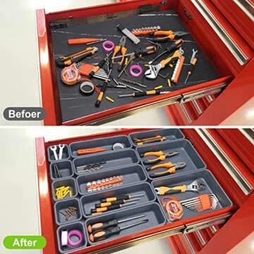 KeFanta 42 Pack Tool Box Organizer Rolling Tool Chest Cart Cabinet Workbench Desk Drawer Organizatio...