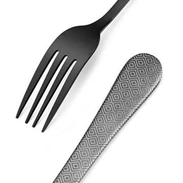 Matte Black Silverware Set, Satin Finish 20-Piece Stainless Steel Flatware Set,Kitchen Utensil Set Service for 4,Tableware Cutlery Set for Home and Restaurant, Dishwasher Safe