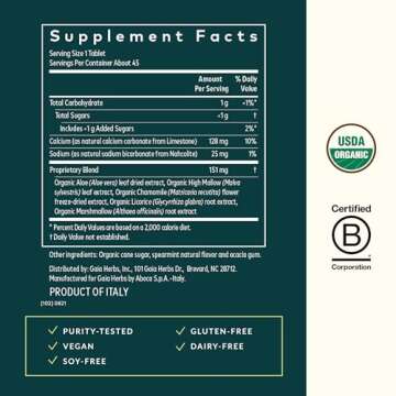 Gaia Herbs Reflux Relief - with Marshmallow Root, Chamomile, Aloe, Licorice, and High Mallow - Helps...