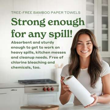 Eco-Friendly Caboo Tree Free Paper Towels - 8 Rolls for Sustainable Cleaning
