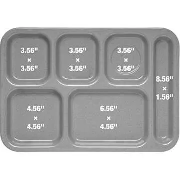 Carlisle 6-Compartment Melamine Tray for Right-Handed Use