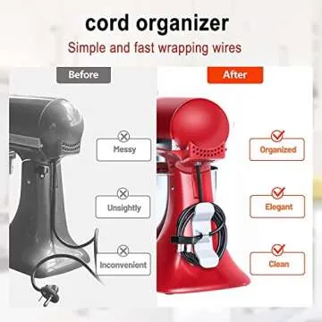 HOMROOH Cord Organizer for Kitchen Appliances, 4 Pack Cord Wrap Cord Holder Cable Organizer for Storage Small Home Appliances, Mixer, Blender, Coffee Maker, Pressure Cooker and Air Fryer