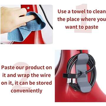 HOMROOH Cord Organizer for Kitchen Appliances, 4 Pack Cord Wrap Cord Holder Cable Organizer for Storage Small Home Appliances, Mixer, Blender, Coffee Maker, Pressure Cooker and Air Fryer