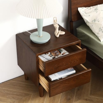 Solid Oak Wood Nightstand | Modern Design & Easy Assembly
