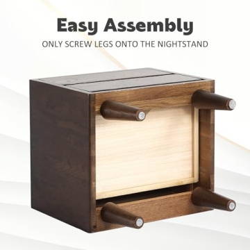 Solid Oak Wood Nightstand | Modern Design & Easy Assembly