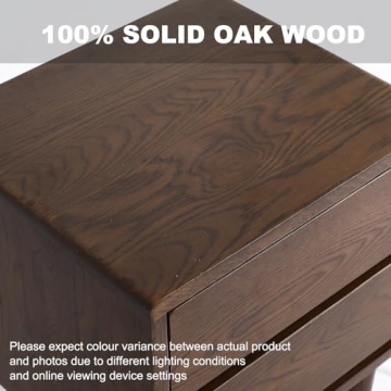 Solid Oak Wood Nightstand | Modern Design & Easy Assembly