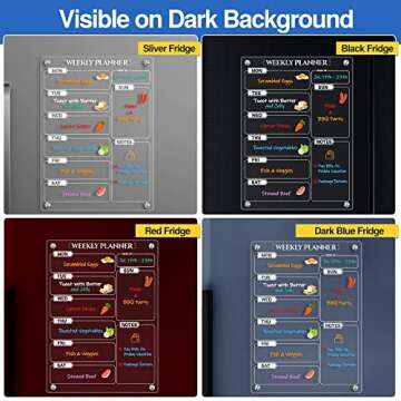 Xpener Acrylic Magnetic Weekly Calendar Board for Fridge, 15"x11" Clear Weekly Planner Menu Board for Kitchen, Portable Memo Calendar Whiteboard to Do List Refrigerator Planning Board