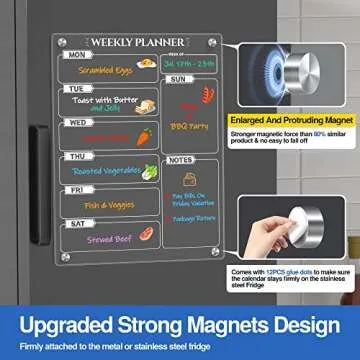 Xpener Acrylic Magnetic Weekly Calendar Board for Fridge