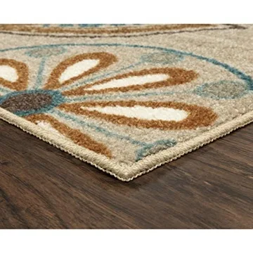 Maples Rugs Reggie Floral Kitchen Rug – Washable Non Slip