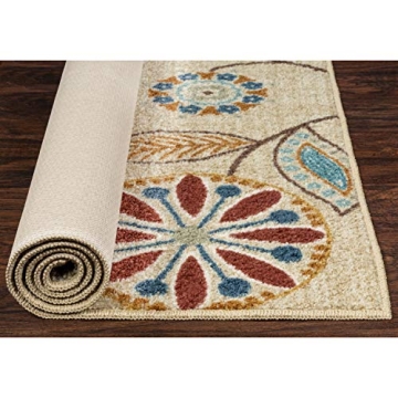 Maples Rugs Reggie Floral Kitchen Rug – Washable Non Slip