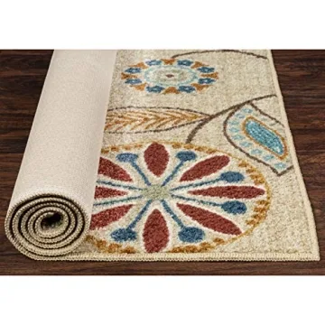 Maples Rugs Reggie Floral Kitchen Rug – Washable Non Slip