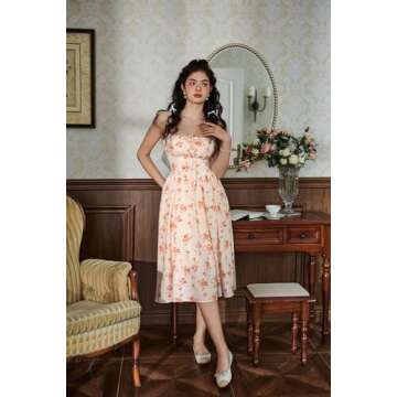 Scarlet Darkness Floral Printed Corset Dress for Women Ruched Bust Flowy Summer Dresses Yellow S