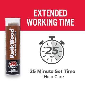 J-B Weld Tan KwikWood Wood Repair Epoxy Putty for All DIY Repairs 1 oz Stick