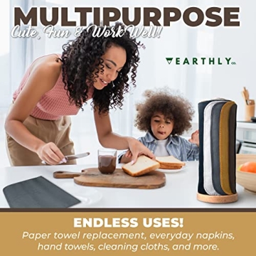 Earthly Co. Reusable Paper Towels - Eco-Friendly & Absorbent