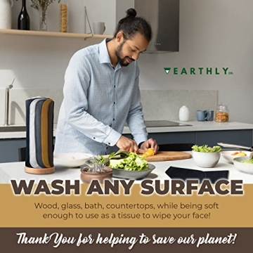 Earthly Co. Reusable Paper Towels - Eco-Friendly & Absorbent