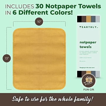 Earthly Co. Reusable Paper Towels - Eco-Friendly & Absorbent