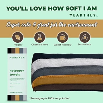 Earthly Co. Reusable Paper Towels - Eco-Friendly & Absorbent