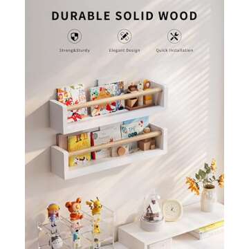 Seocry Nursery Book Shelves - Safe Floating Storage Solution