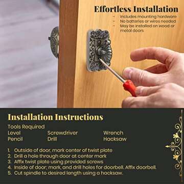 Vintage A29 Mechanical Doorbell - Brass Chime for Home