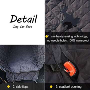 Winner Outfitters Dog Car Seat Covers,Dog Seat Cover Pet Seat Cover For Cars, Trucks, And Suv - Black, 100% Waterproof, Hammock Convertible