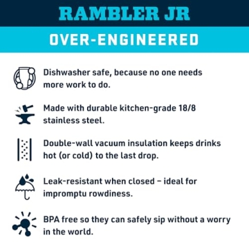 Durable YETI Rambler Jr. Kids Bottle - Agave Teal