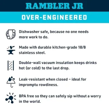 Durable YETI Rambler Jr. Kids Bottle - Agave Teal