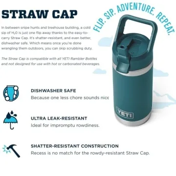 Durable YETI Rambler Jr. Kids Bottle - Agave Teal
